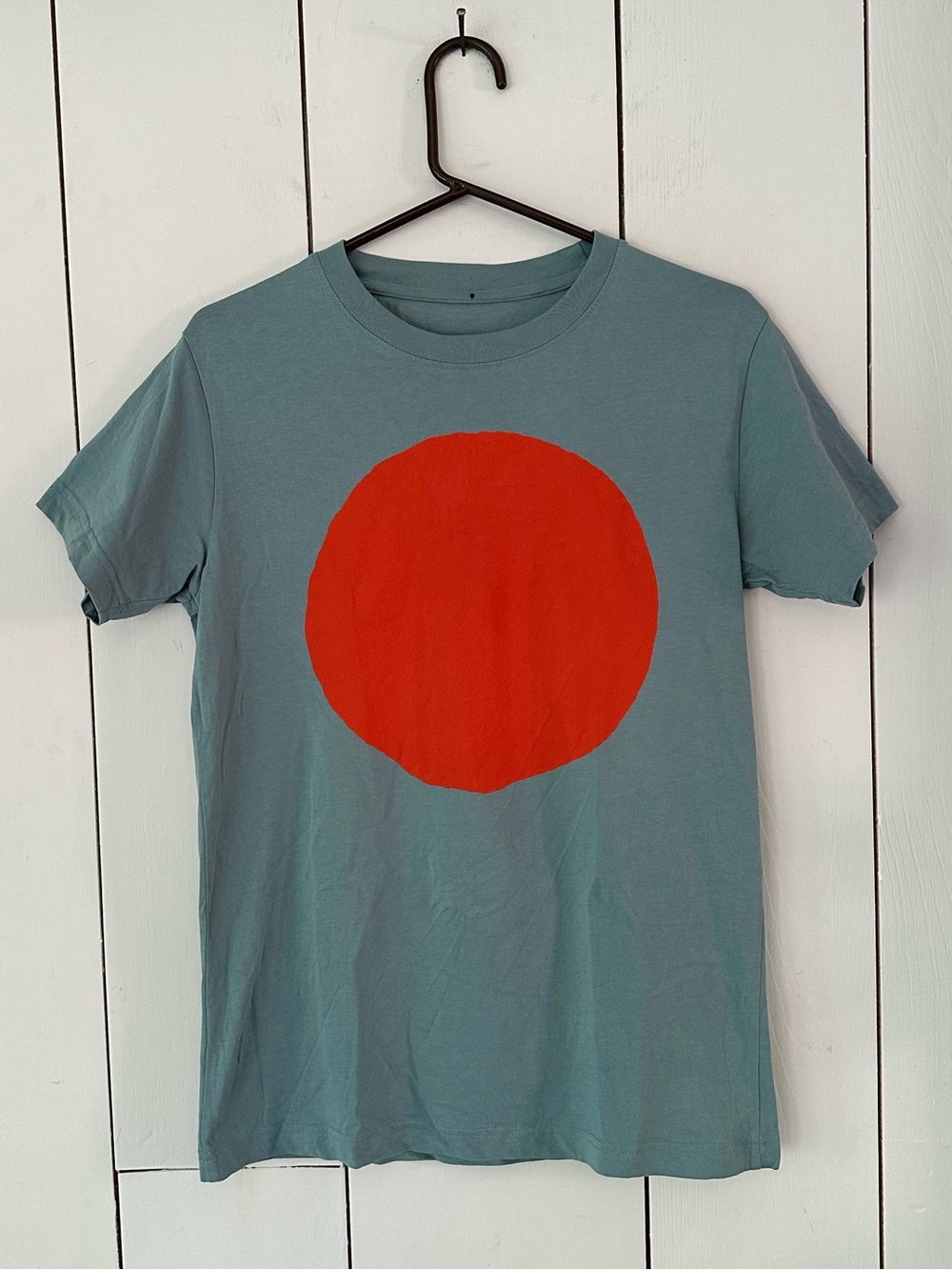 All Roads Circle Tee Sz S Light Blue Bright Orange Organic Cotton